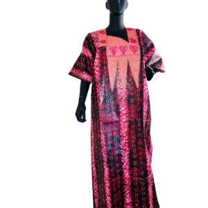 African batik Wine S3 Dress