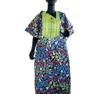 African Batik Dress Neon