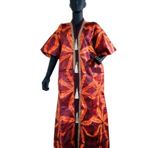 African batik dress designed with asooke