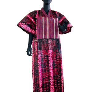African Batik wine dress-Asooke